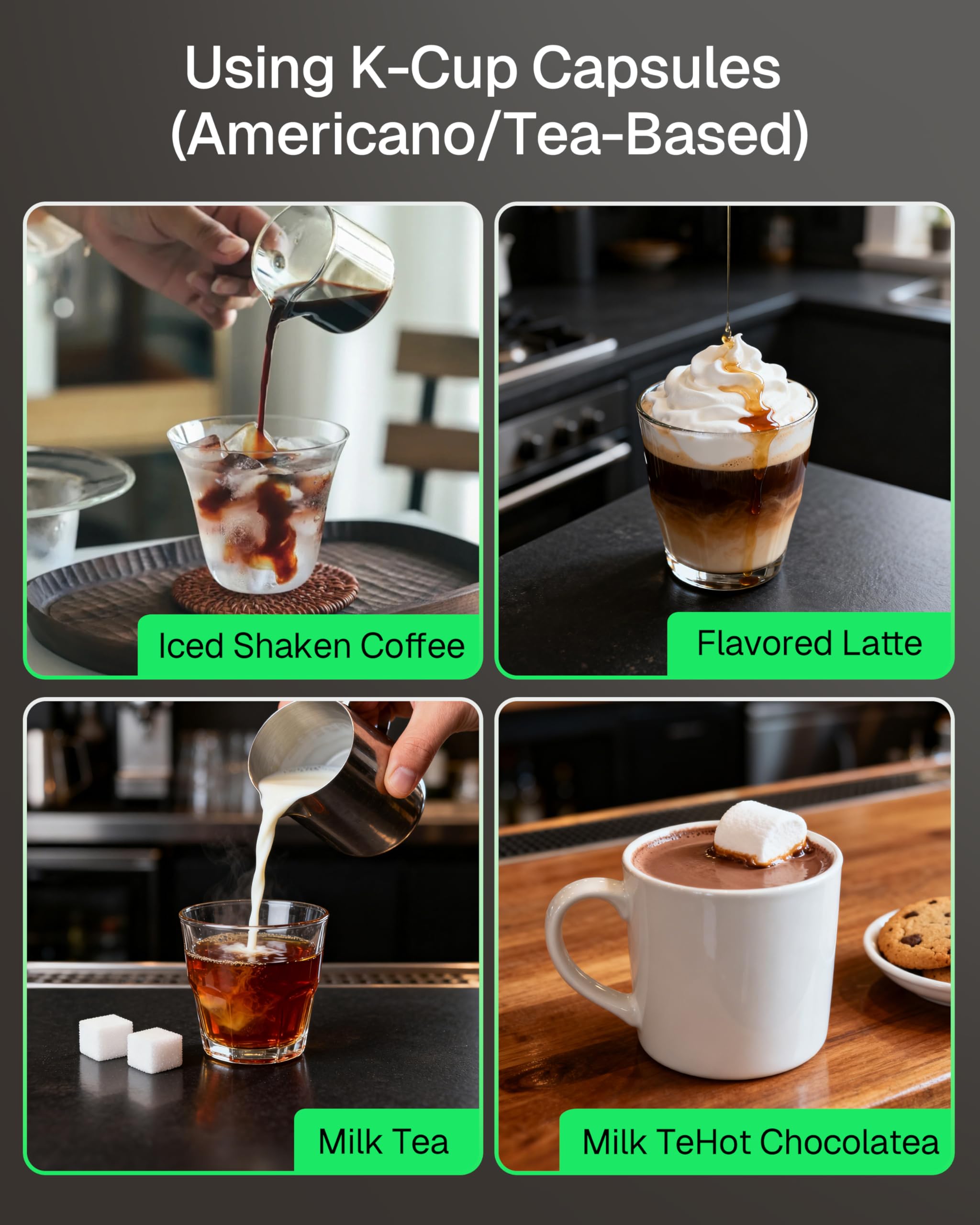 HBN 3 en 1 cafetera multicafetera de un solo servicio, para cápsulas K-Cup y café molido, máquina de elaboración programable de un solo toque, tanque de agua extraíble de 0,6 l, 19 bar, calor rápido