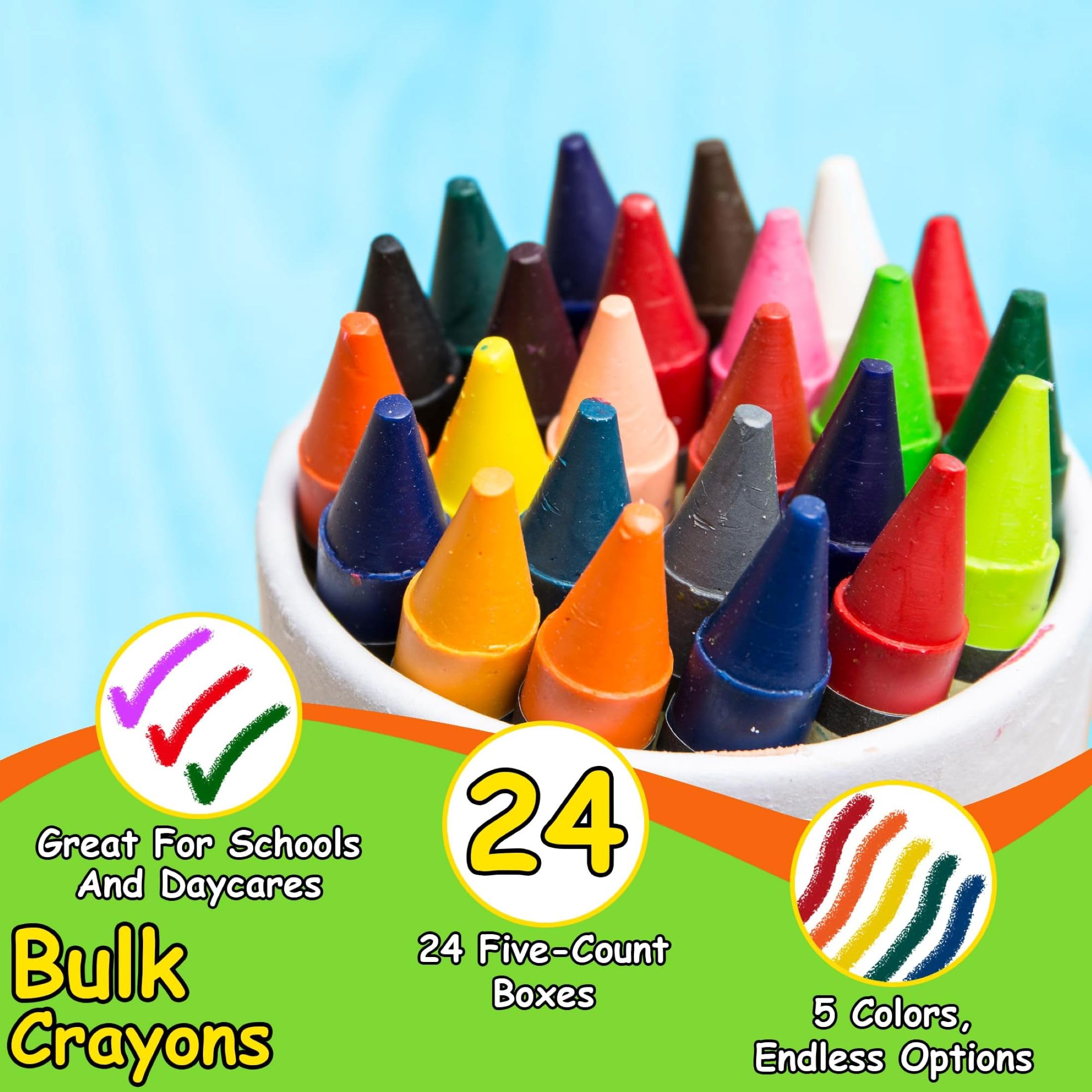 24Pcs Crayons À Dessin De Couleur Crayons Pour Enfants Crayons De