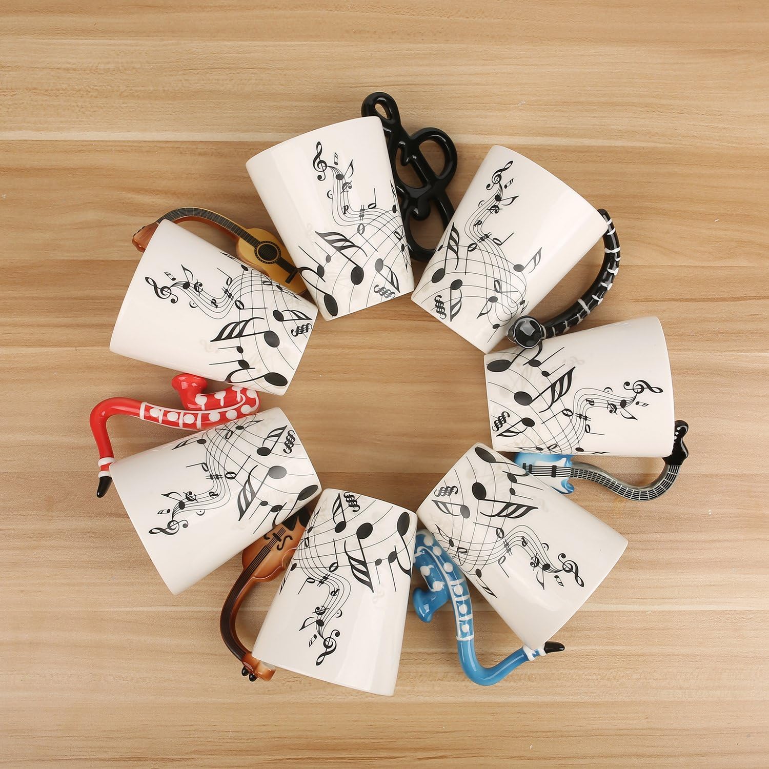 12.9 oz Unique 3D Handle Music Mug Musical Notes Design Coffee Cup Ceramic Music Musical Notes Cup Gift for Women,Men,Friend - Image 6