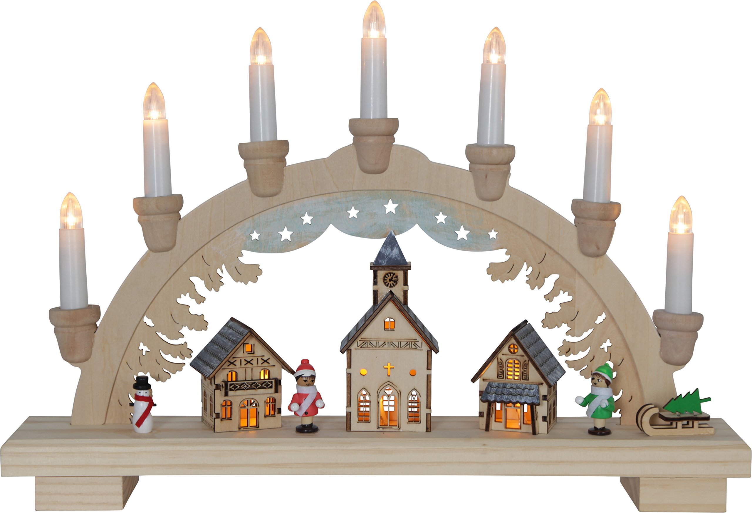 Best Season Dassel LED-Candlestick, Wood, Blue