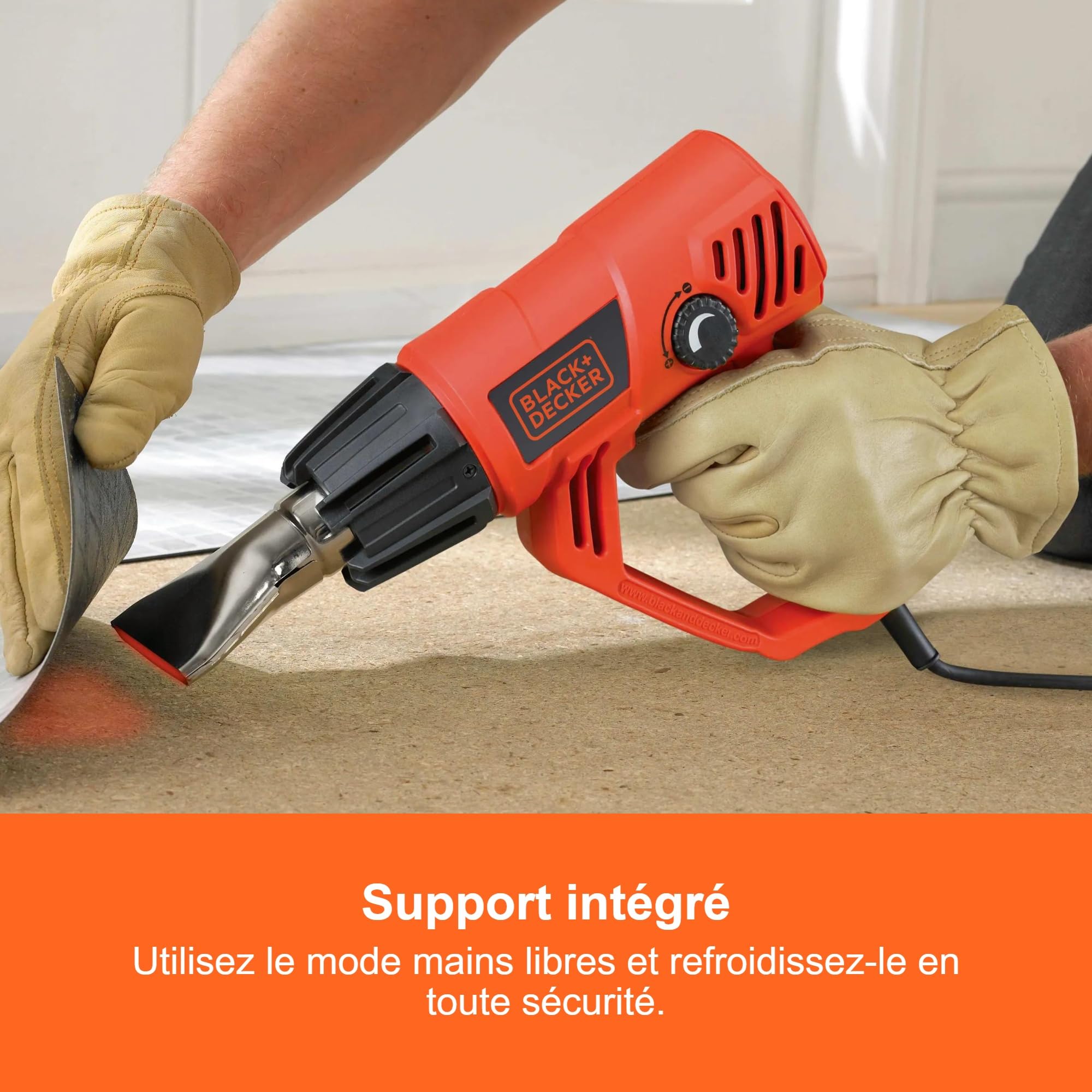BLACK+DECKER Pistolet Thermique 2000W avec contrôle de température Variable | Contrôle de 50 à 600 °C, 2 niveaux de chauffe, KX2001-QS