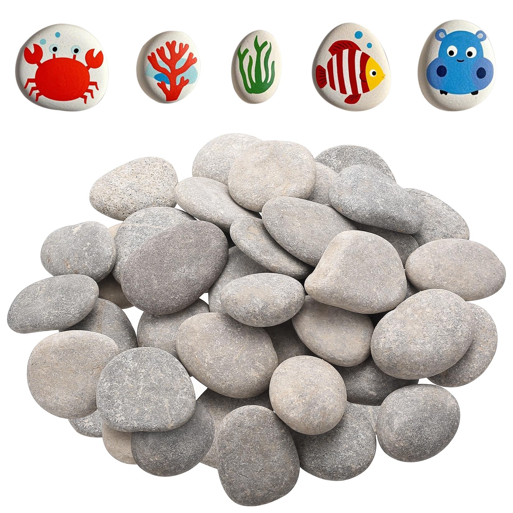 900g Sassi da Dipingere, Ciottoli per Dipingere, 3-5 cm Pietre Ciottoli Piatti per Dipingeres, Pietre Decorative Naturali per Progetti di Pittura Fai Da Te Artistiche e Artigianali Decorazioni