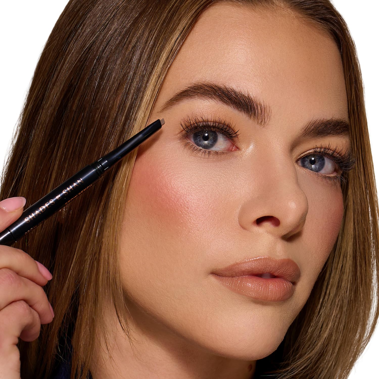 Shades By Shan Brow Duo - Lápiz de cejas y gel transparente, herramienta profesional de definición y ajuste de cejas (rubio suave)
