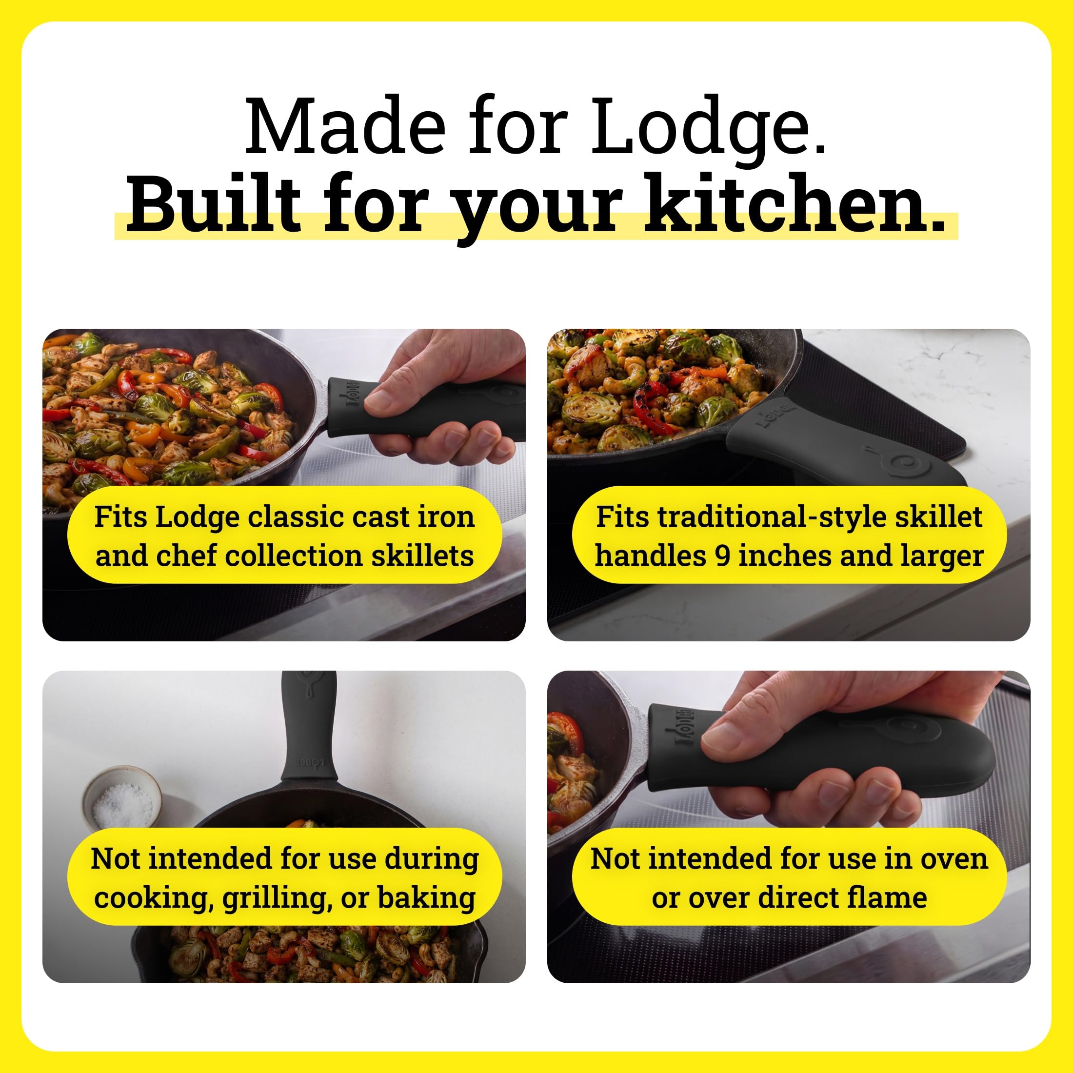 Lodge Silicone Hot Handle Holder - Black -4 Lodge Silicone Hot Handle Holder - Black -4
