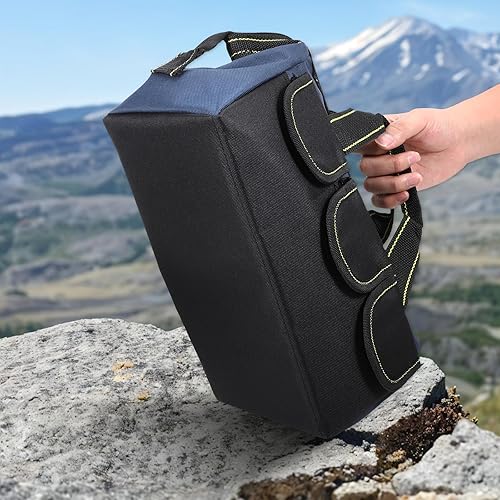 Miniatura 7 de Paquete de 3 bolsas de herramientas de boca ancha, organizador de herramientas eléctricas impermeables de 13 pulgadas, bolsa de taladro resistente,