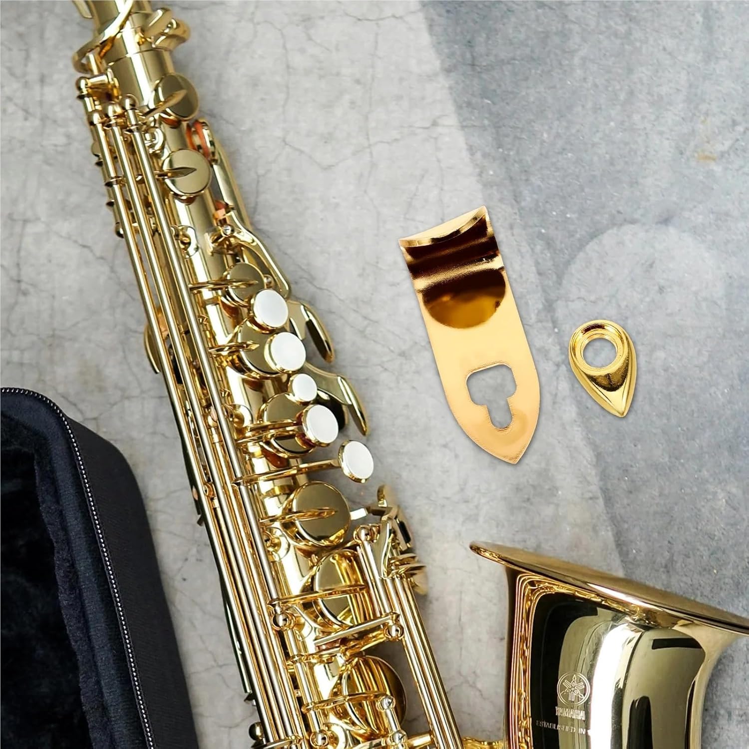 Clarinet Thumb Rest 5Pcs Saxophone Hand Rest Instrument Thumb Alto Replacement Handle with Hook Metal Tenor