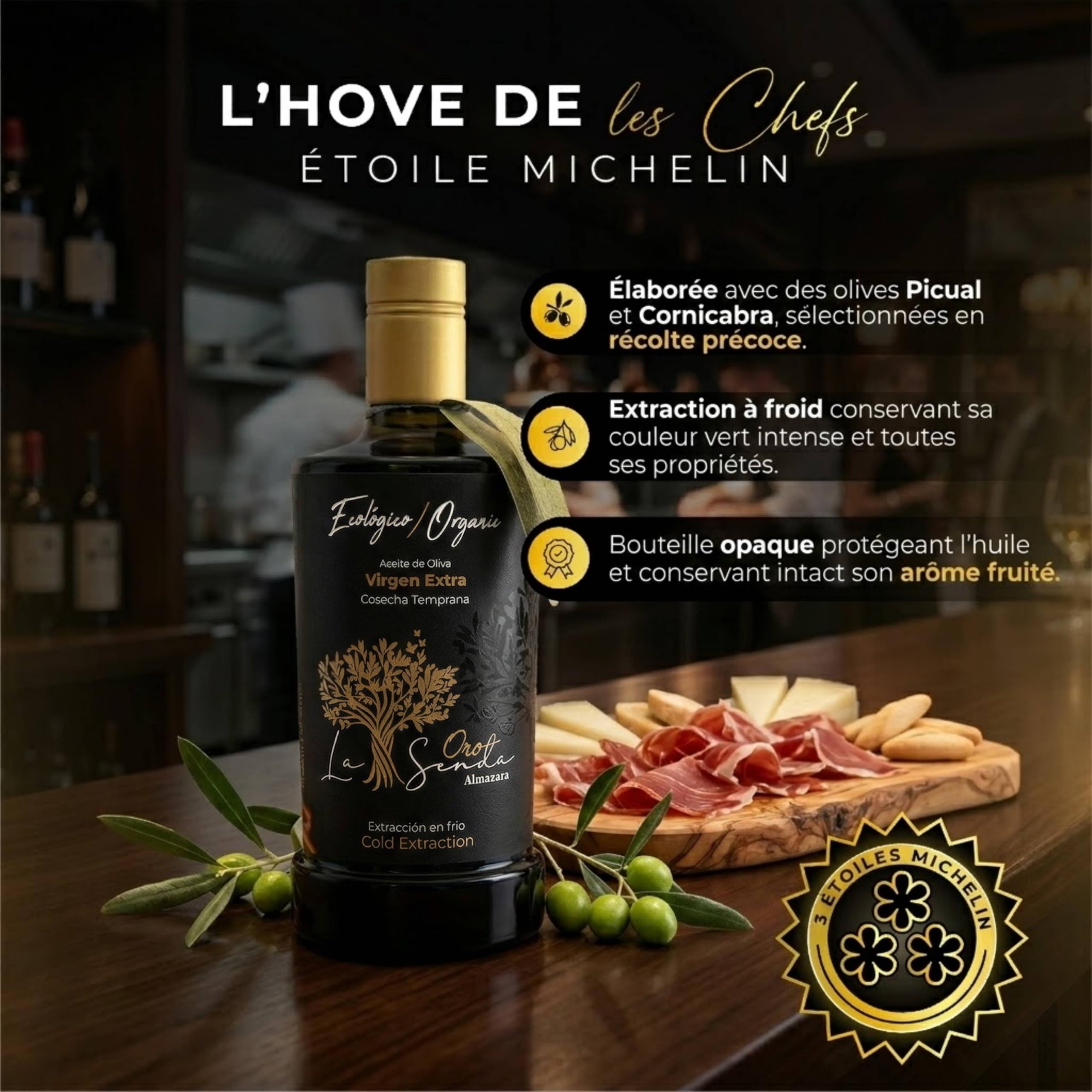 Huile D'olive Extra Vierge Bio - Variétés Picual et Cornicabra de Grande Qualité, Intense et Fraîche | Récolte Précoce D'olives Vertes, Extraction À Froid | Idéale Pour une Usage À Cru (1L)