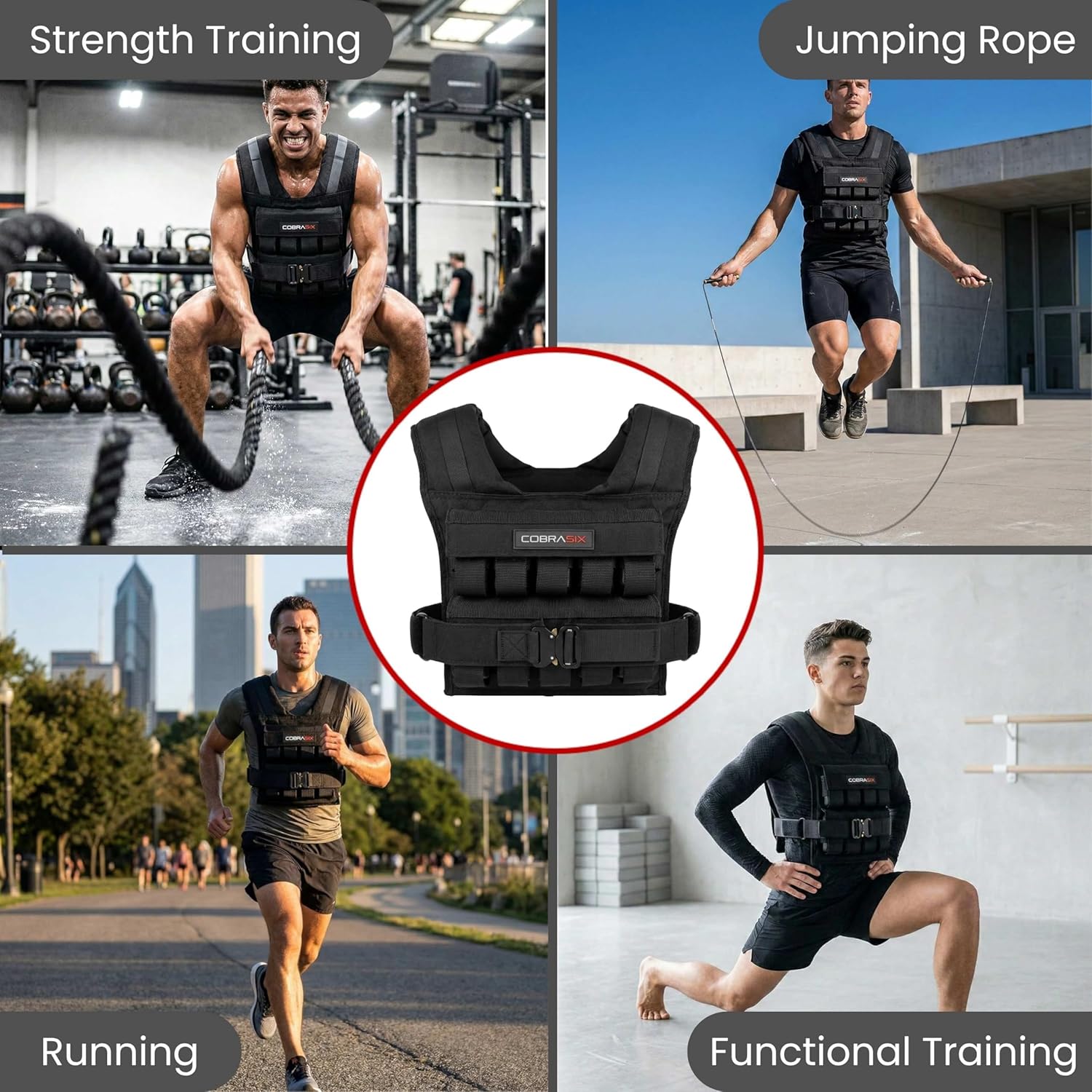 Weighted Vest for Men | Adjustable Weight Vest with Removable Iron Weights | Heavy Duty Workout Vests for Walking, Running, CrossFit, Strength Training, Rucking & Calisthenics | 35lbs & 44lbs