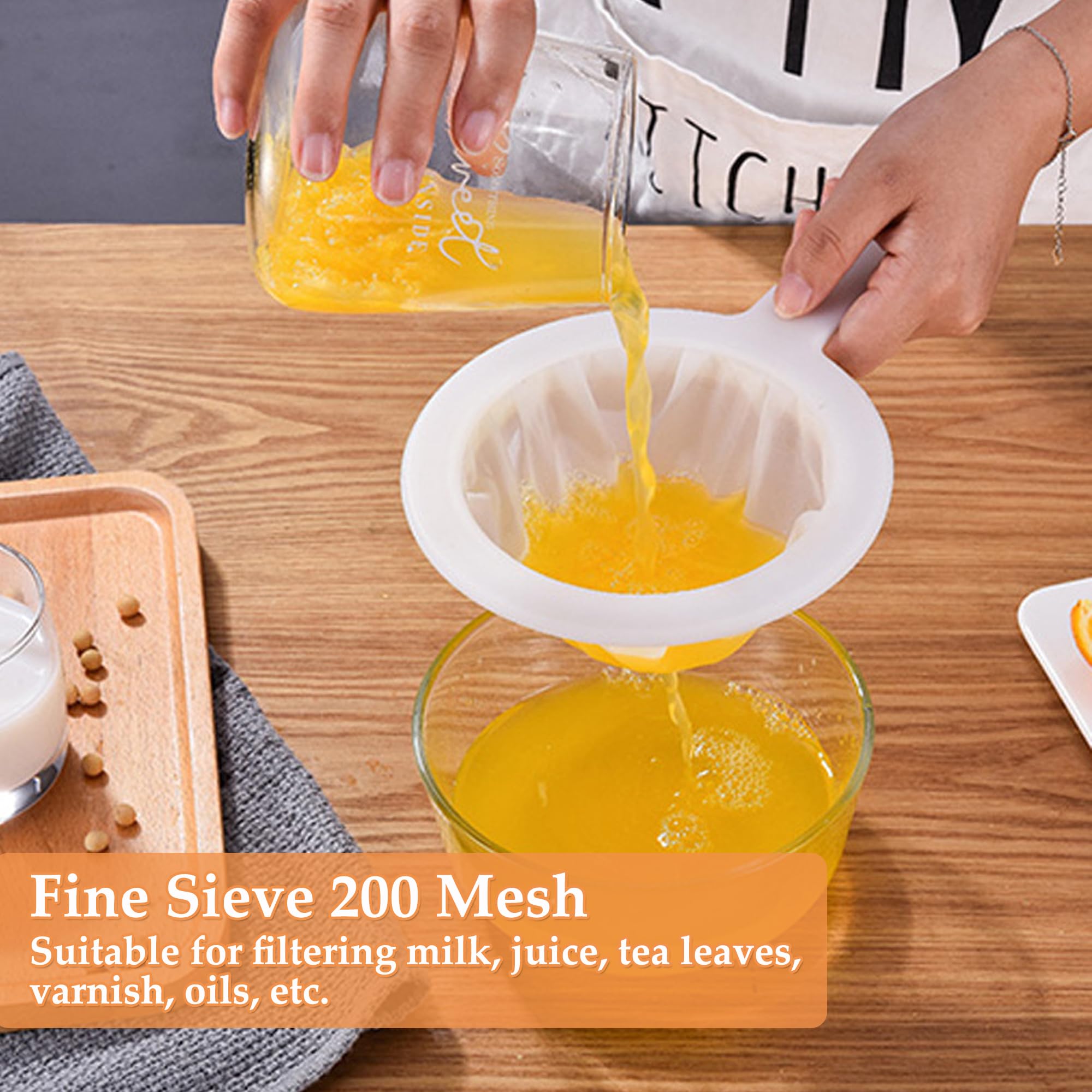 2 filtri in plastica per kefir, colino fine, colino per capelli, colino in plastica, 200 mesh, per succo, latte, caffè, yogurt, vino lattico e miele
