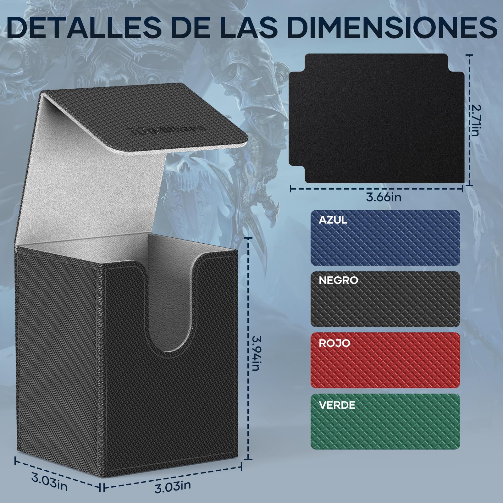 Mlikero 4 Pack Deck Box de Gran Tamaño y Apta para 100+ Cartas de una Sola Manga con 4 Divisores, Caja Carta Deckbox, Caja carta de Cuero de Calidad para Card Coleccionables
