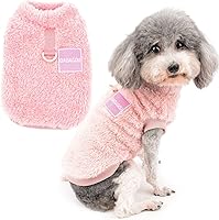 Vista 1 de Zunea Suéter de forro polar para perro, abrigo cálido de invierno para perros pequeños, ropa suave y mullida para cachorros con anillo en D