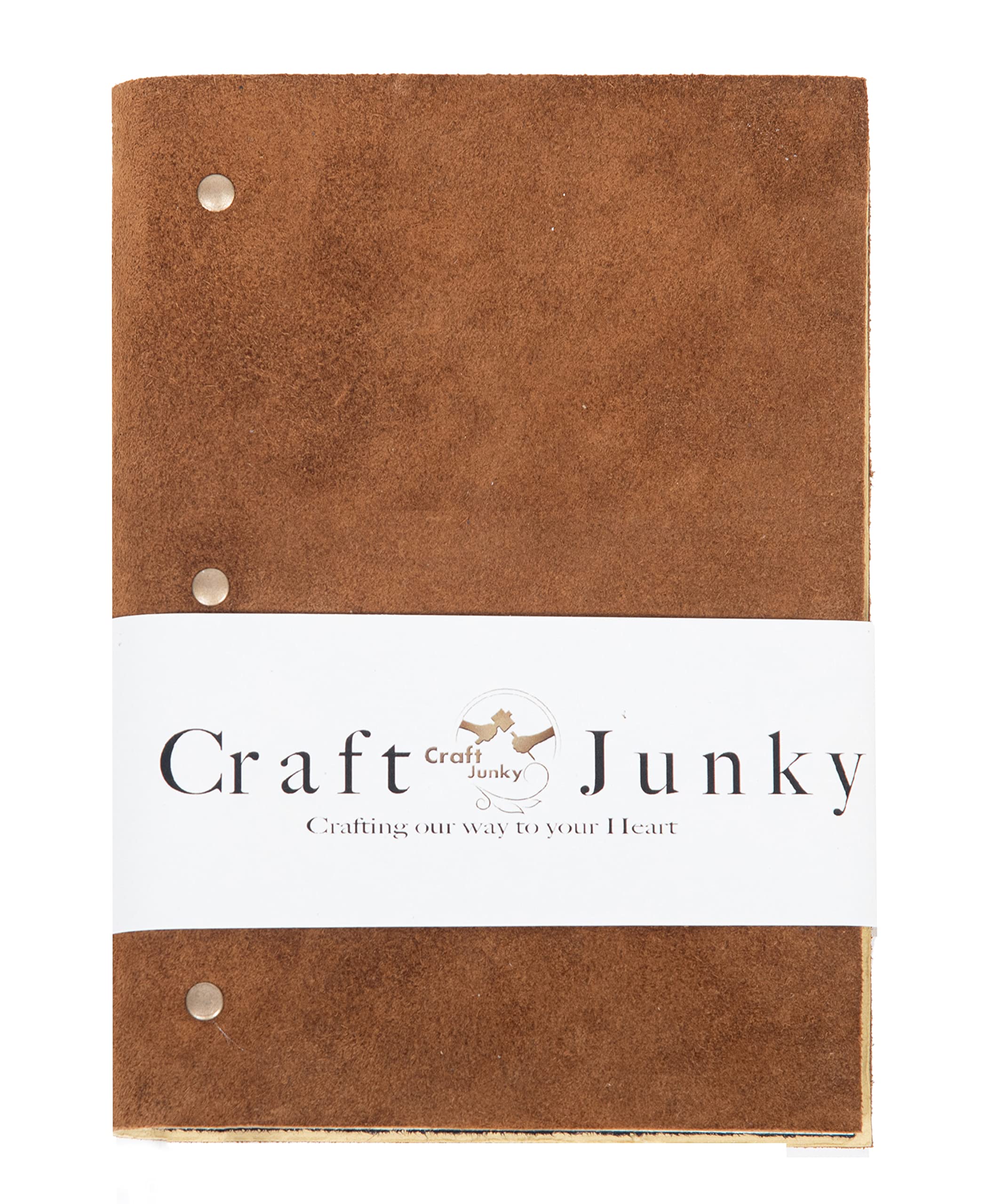 CRAFT JUNKY Suede Leather Journal Diary (RULED, Camel Brown)