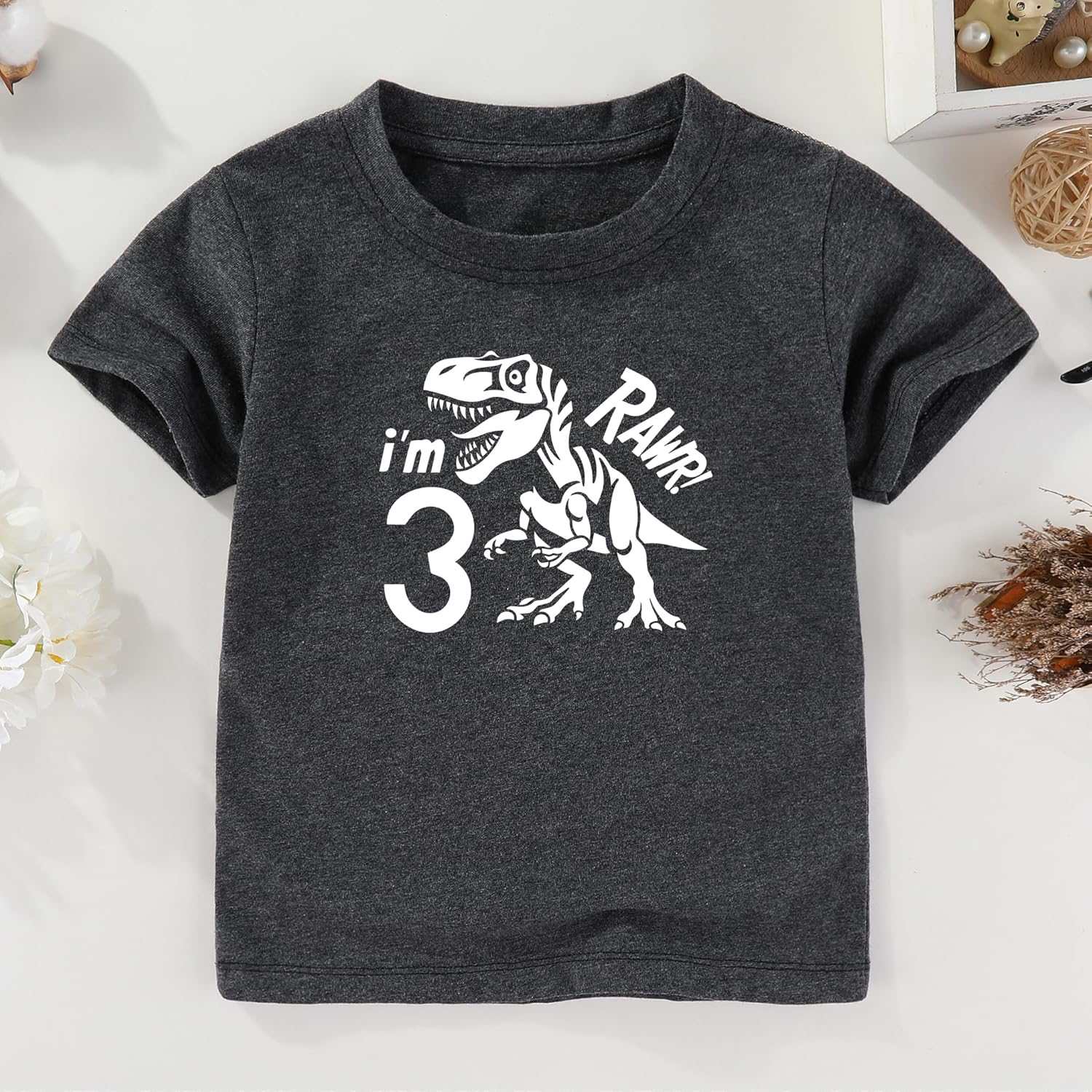 Dinosaur 3rd Birthday Shirt boy Girl Unisex Three Shirt 3 Year Old Birthday t Shirt Outfits - Image 2