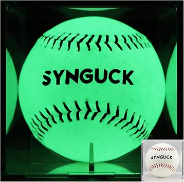 SYNGUCK 1/6 Pack Glow in The Dark Baseballs Light Up Baseball Official Size | Glow Balls for Night Games, Practice, Gifts for Kids,Boys, Girls & Fans
