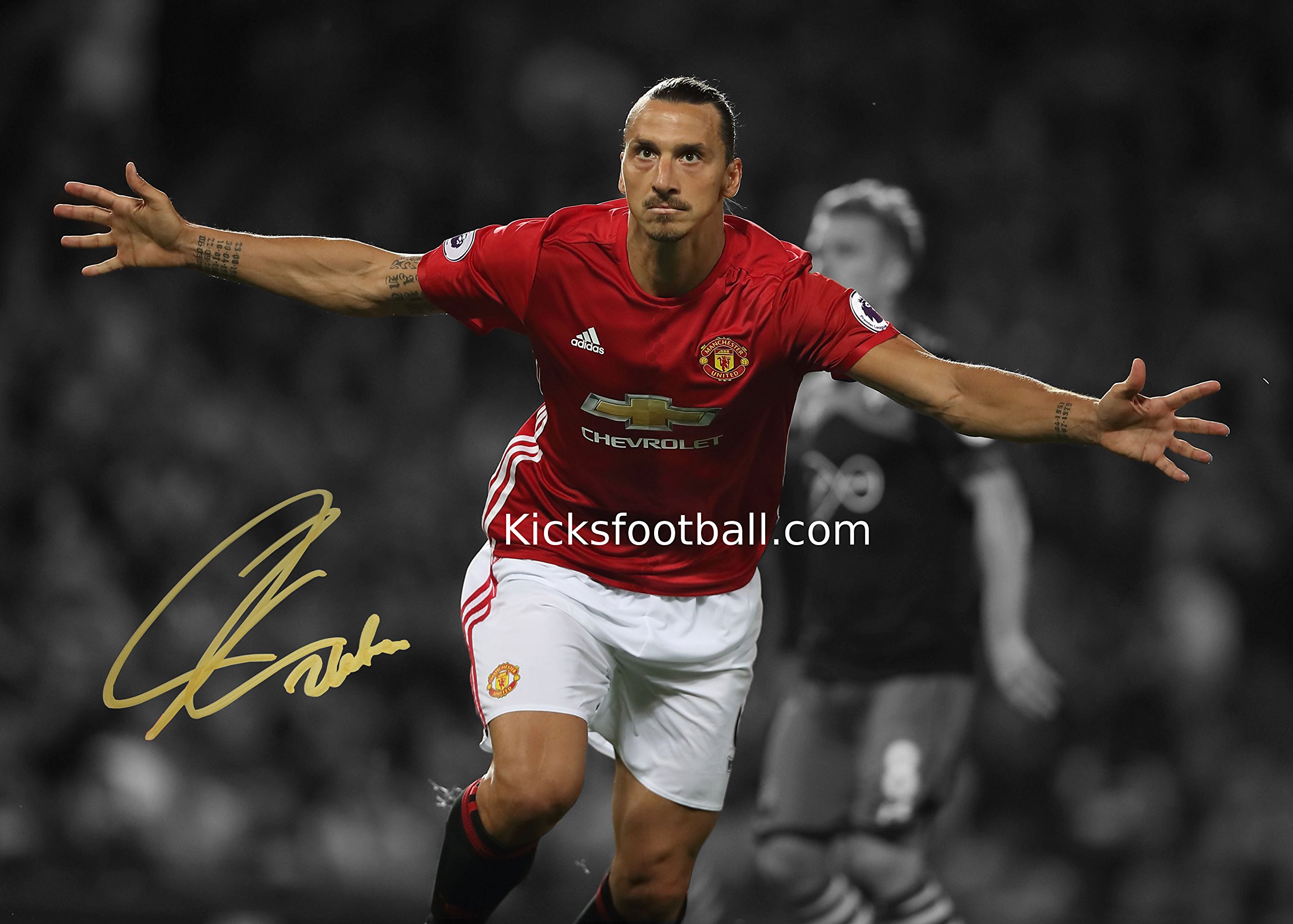 Photo Dédicacée Zlatan Ibrahimovic - Autographe Manchester United Legend, Certifié