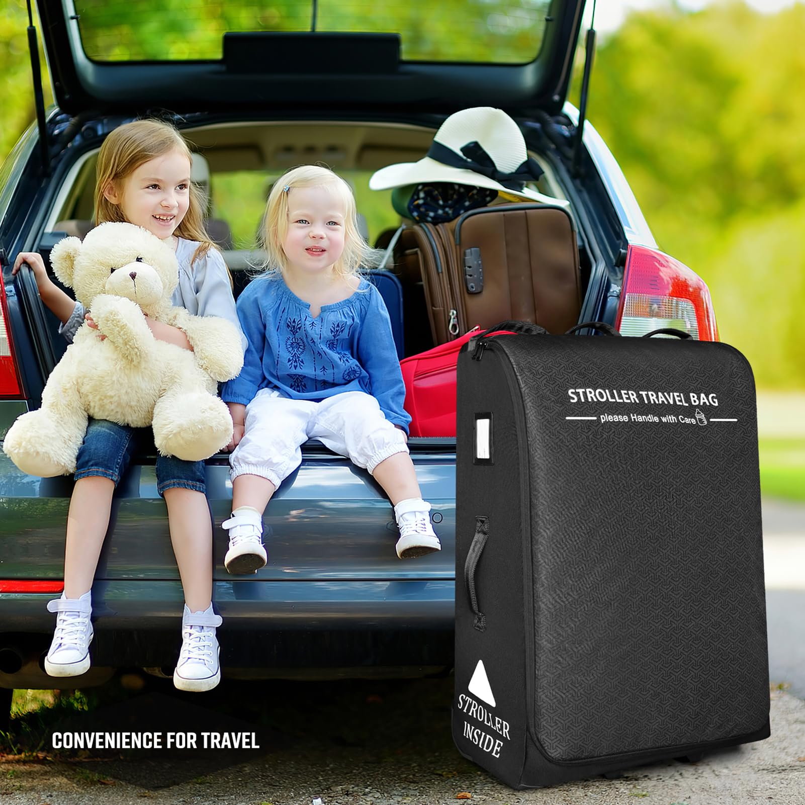RAYMACE Bolsa de Viaje Acolchada para Cochecito de bebé, con Ruedas, para UPPAbaby Vista V2, Cruz V2 (Quitar Las Ruedas traseras), Funda Protectora de Viaje con diseño de fantasía