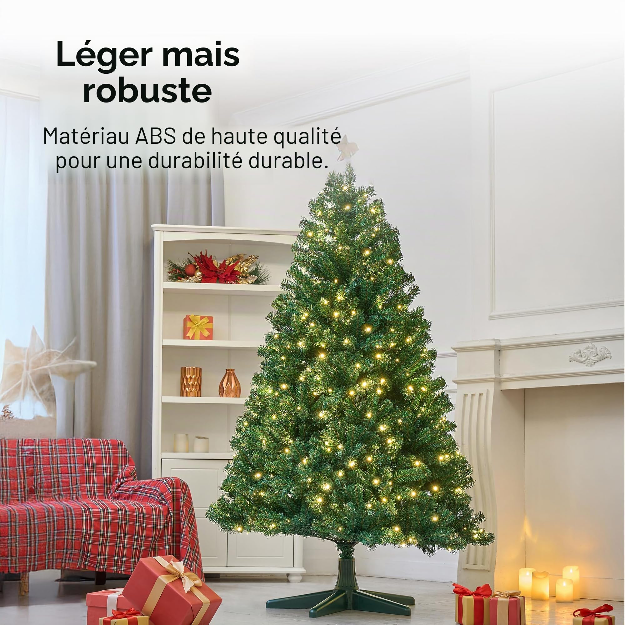 Support de sapin de Noël artificiel rotatif à 360°, support rotatif réglable pour sapin de Noël artificiel rotatif pour décoration de maison, festival, jusqu'à 2,4 m et 35 kg