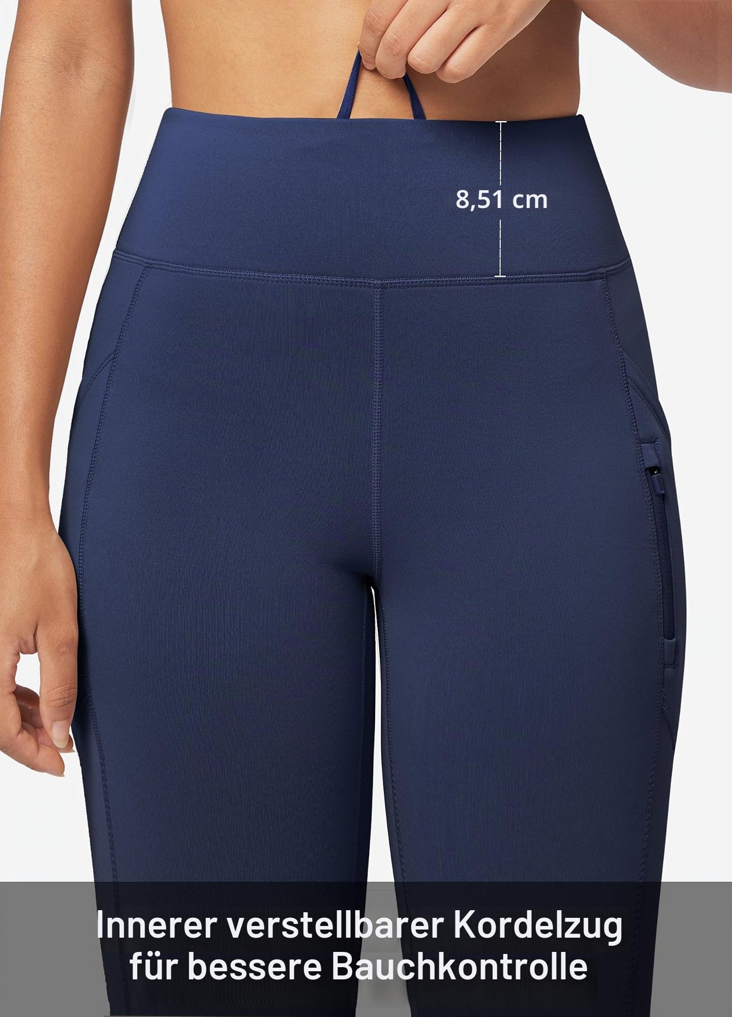 WILLIT Damen Thermoleggings Winter Yogahose mit Reißverschlusstaschen Hoher Bund Wasserabweisend Warm Thermohose Gefütterte Fleecehose