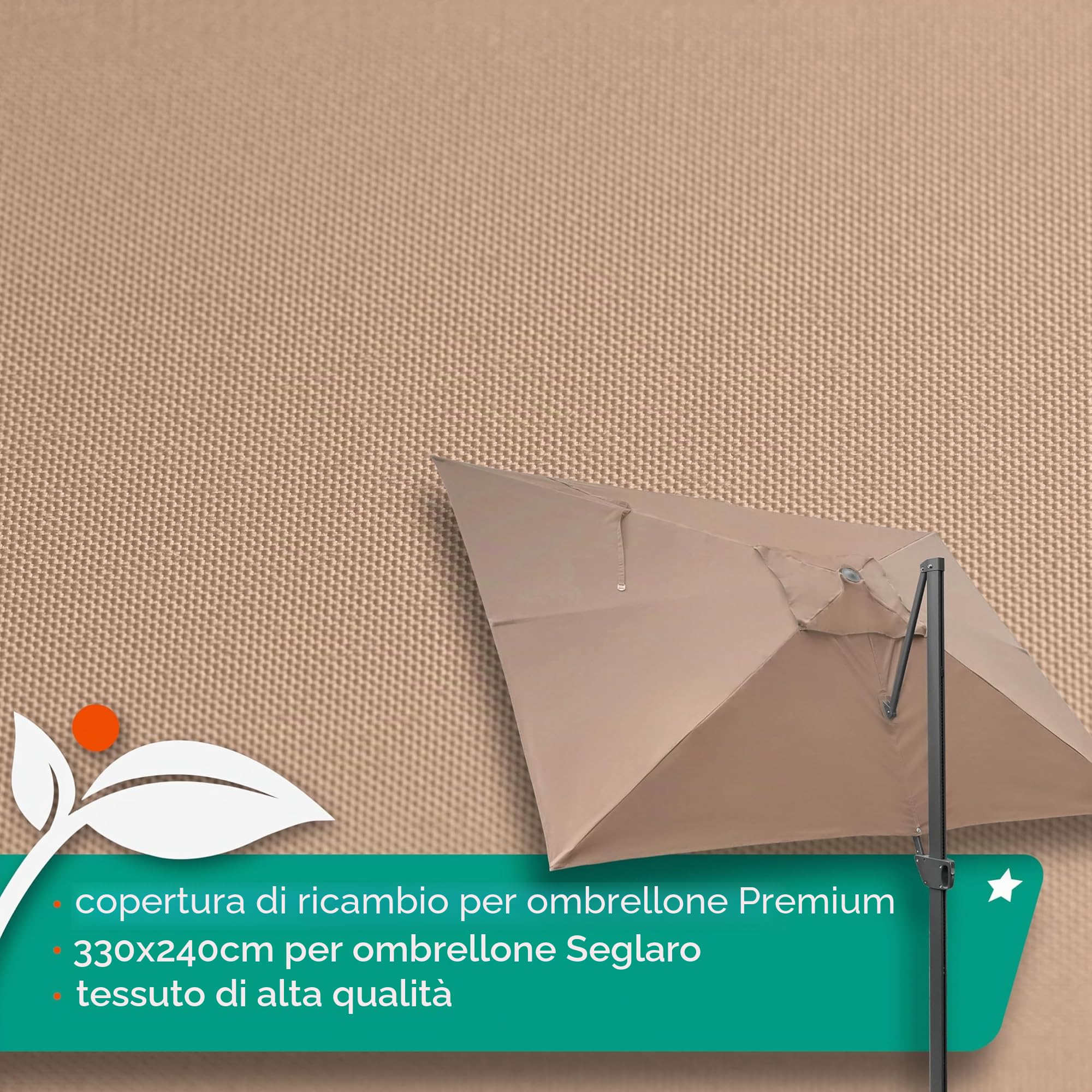 Rivestimento di ricambio per ombrellone 330 x 240 cm per seglarö/Seglaro Premium