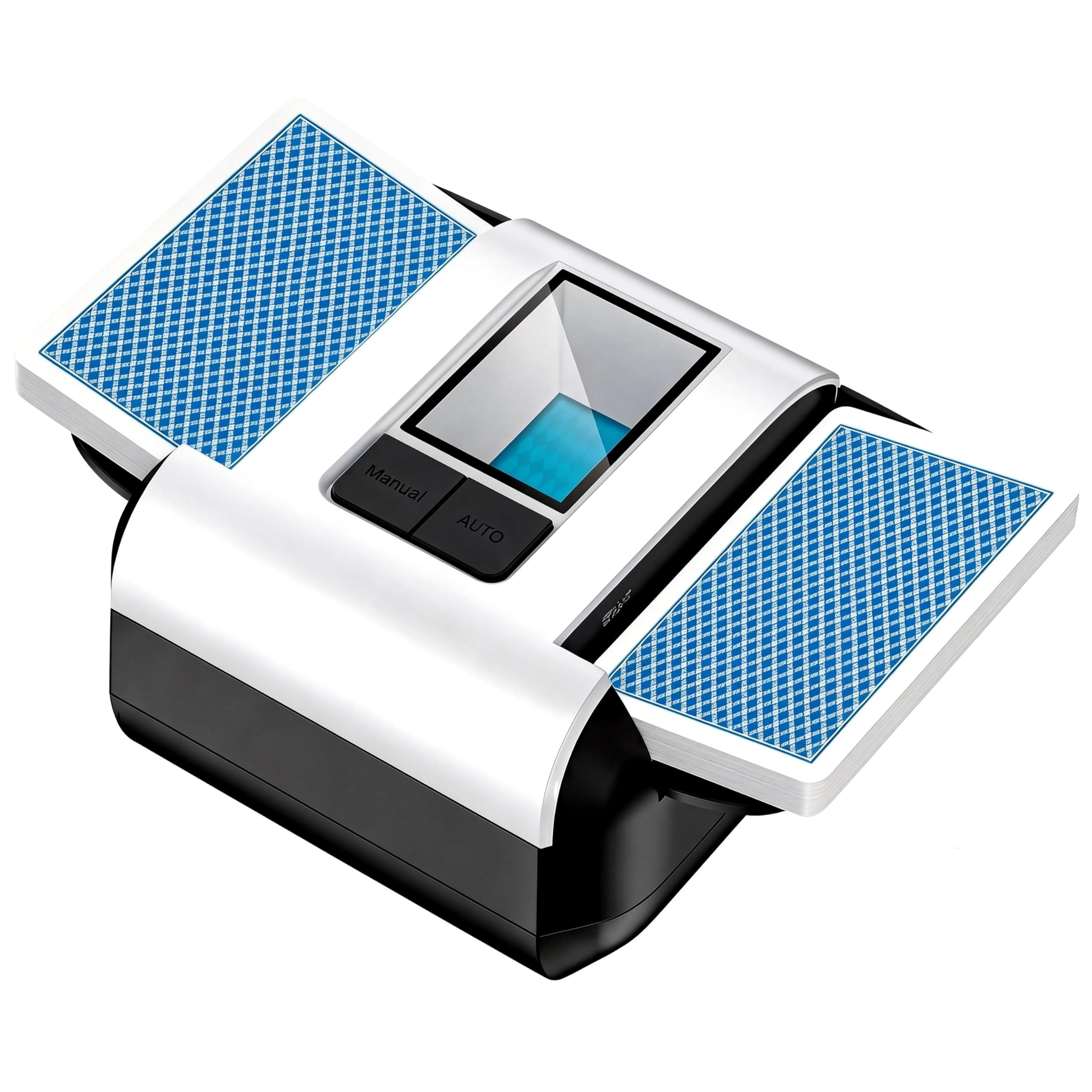 Mélangeur de Cartes Électrique 1-2 Jeux - Rechargeable 1200mAh - One Touch - Portable Poker et Jeux de Société