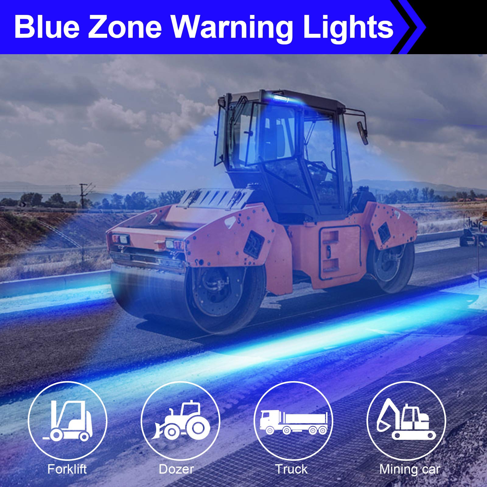 2 szt. Lampa bezpieczeństwa LED 30 W do wózka widłowego, światło ostrzegawcze, DC 12-80 V