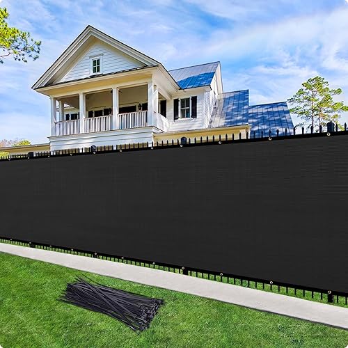 4ft x50ft Privacy Screen Fence 90% Blockage Heavy Duty Protective Covering Mesh Fencing for Outdoor Patio Lawn Garden Balcony Black