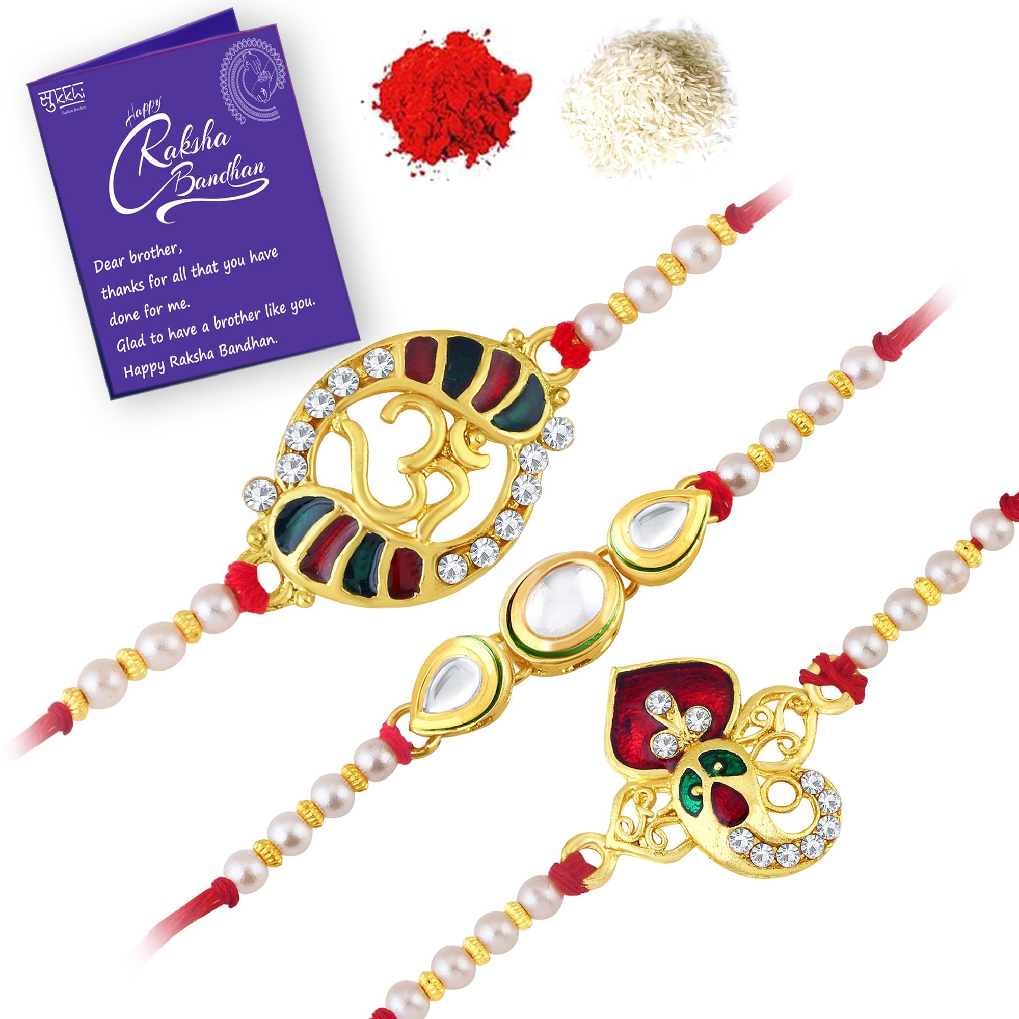 See full amazon price history chart for Sukkhi Rakhi Elegant Kundan Rakhi Combo & Designer Gold Plated Premium Rakhi for Brother, Roli Chawal & Greeting Card | Rakhi for Bhaiya | Rakhi for MEN | Kundan Rakhi | Rakhi Combo-Set of 3 |CB73456 Sukkhi Rakhi Elegant Kundan Rakhi Combo & Designer Gold Plated Premium Rakhi for Brother, Roli Chawal & Greeting Card | Rakhi for Bhaiya | Rakhi for MEN | Kundan Rakhi | Rakhi Combo-Set of 3 |CB73456 (B0CD85NPHL) Amazon Price History, Amazon Price Tracker