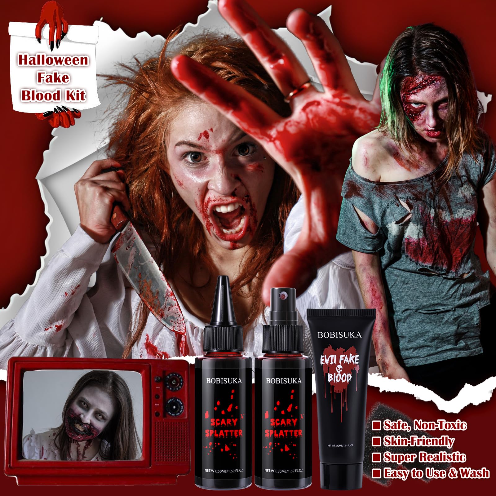 Poche de faux sang réutilisables pour Halloween | Mask of the dead