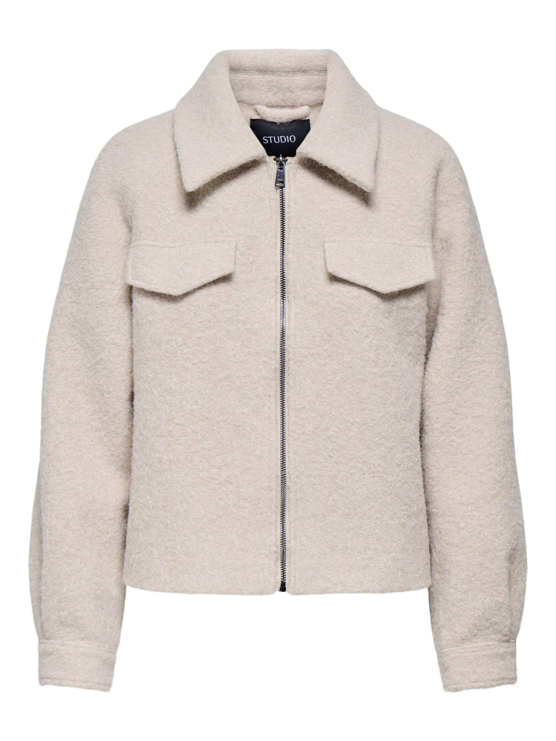ONLY Femme Jacket Onlmalo Boucle Veste Otw Noos, Pumice Stone, M EU