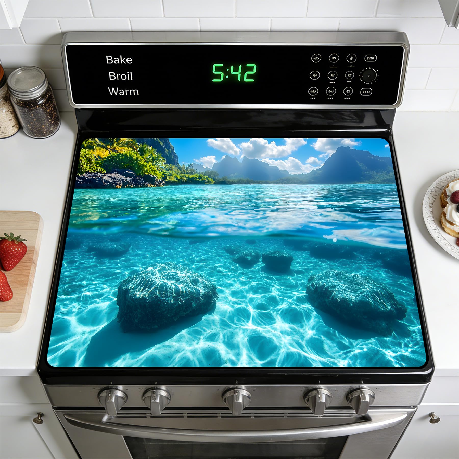Stove Burner Covers Non-Slip Electric Cooktop Protector Mat (G253396)