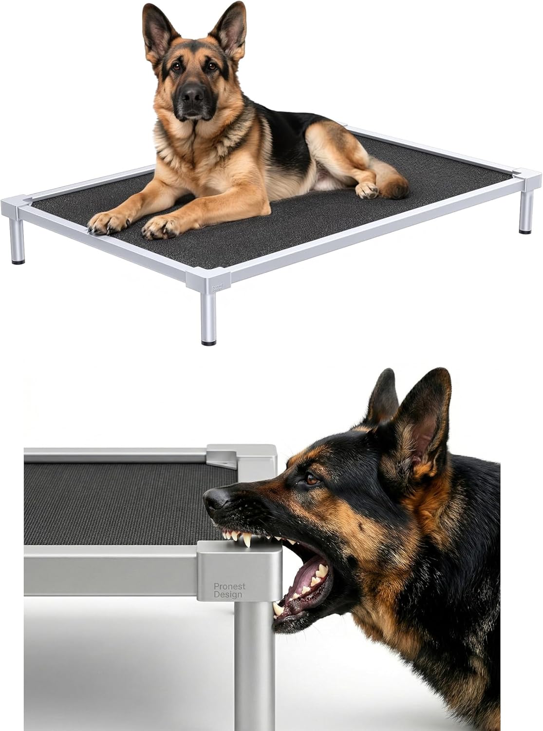 Elevated Dog Bed Medium Size Dog, Chew Proof Aluminum Alloy Heavy Duty Dog Supplies Cooling Raised Pet Cot Indestructible with Anti-Rust Washable Assembly for Crate Outdoor-40.6″x 28.7″ x 7″