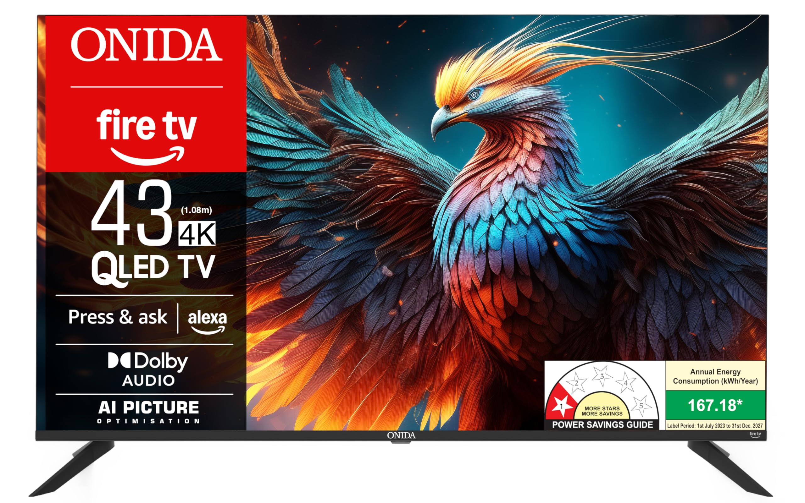 Onida 108 cm (43 inch) QLED Ultra HD 4K Smart Fire TV Q43UFD-image-4