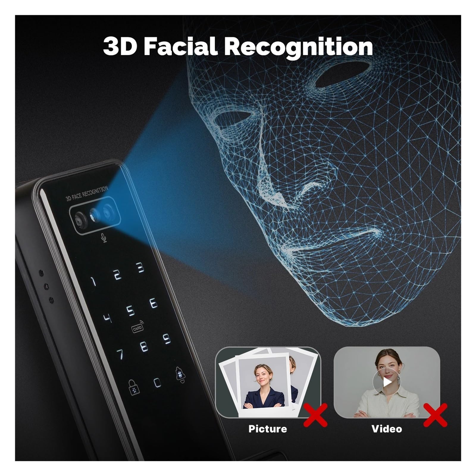 Tuya WiFi Smart Door Lock Facial Palm Vein Recognition Remote (Lock-5050-22220)