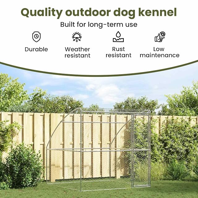 Foto 4 de 8 de vidaXL Refugio para Perros Plateado 2 x 2 x 2 m Acero galvanizado