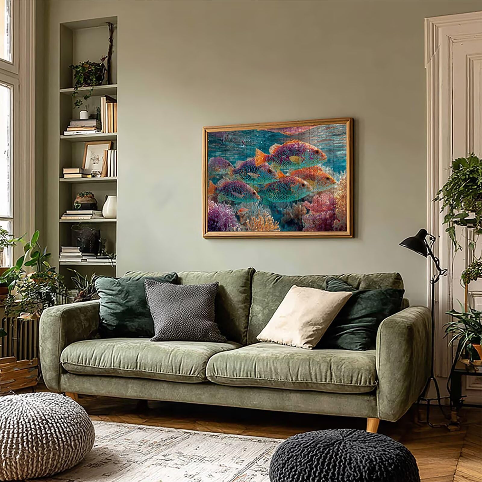 Faenar drewniane puzzle 2000 sztuk, puzzle z motywem oceanu dla dorosłych z pudełkiem 99 x 70 cm, łamigłówki, dla mężczyzn kobiet nastolatek, kreatywne gry logiczne, dekoracja domu prezent, F-6213