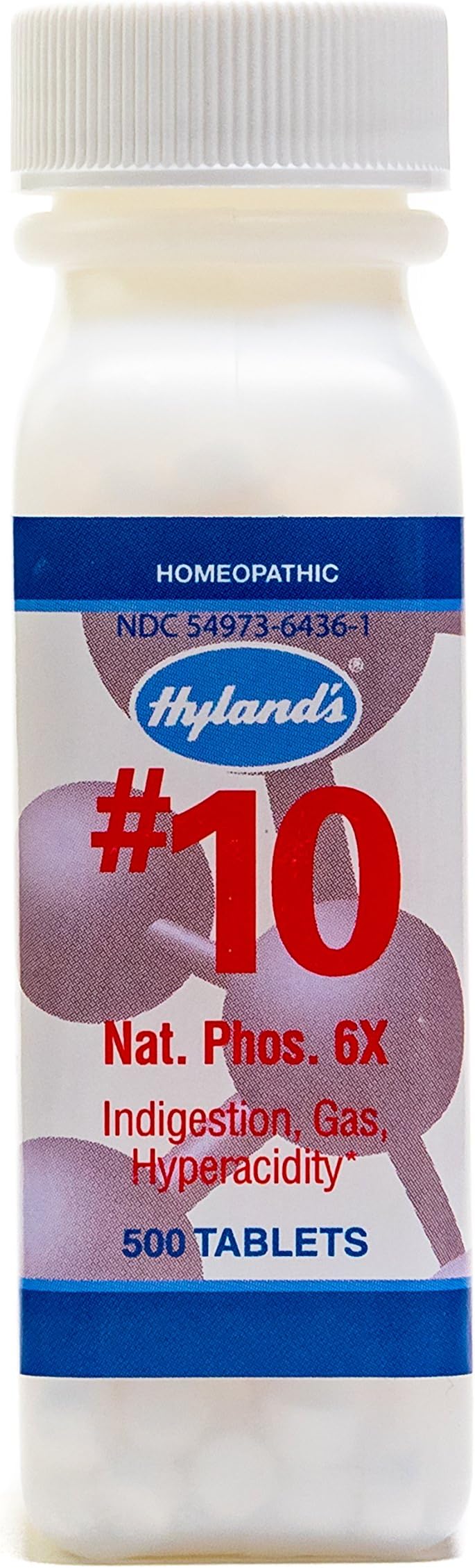 Natural Relief of Joint Pain, Gas, and Indigestion, Hyland's #10 Cell Salt Natrum Phosphoricum 6X Tablets, 500 Count