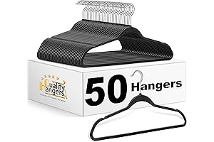 Quality Hangers 50 Pack Slim Plastic Hangers for Clothes