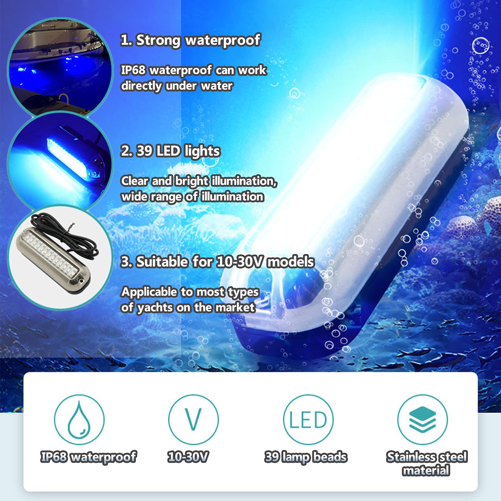 Luci Interne per Camper, 12v LED Plafoniera per Camper Illuminazione Interna per Camper, Luce Interna per Camper Van LED Lampada Bar 12v LED Universale per Caravan Barca,Bianca,1pc