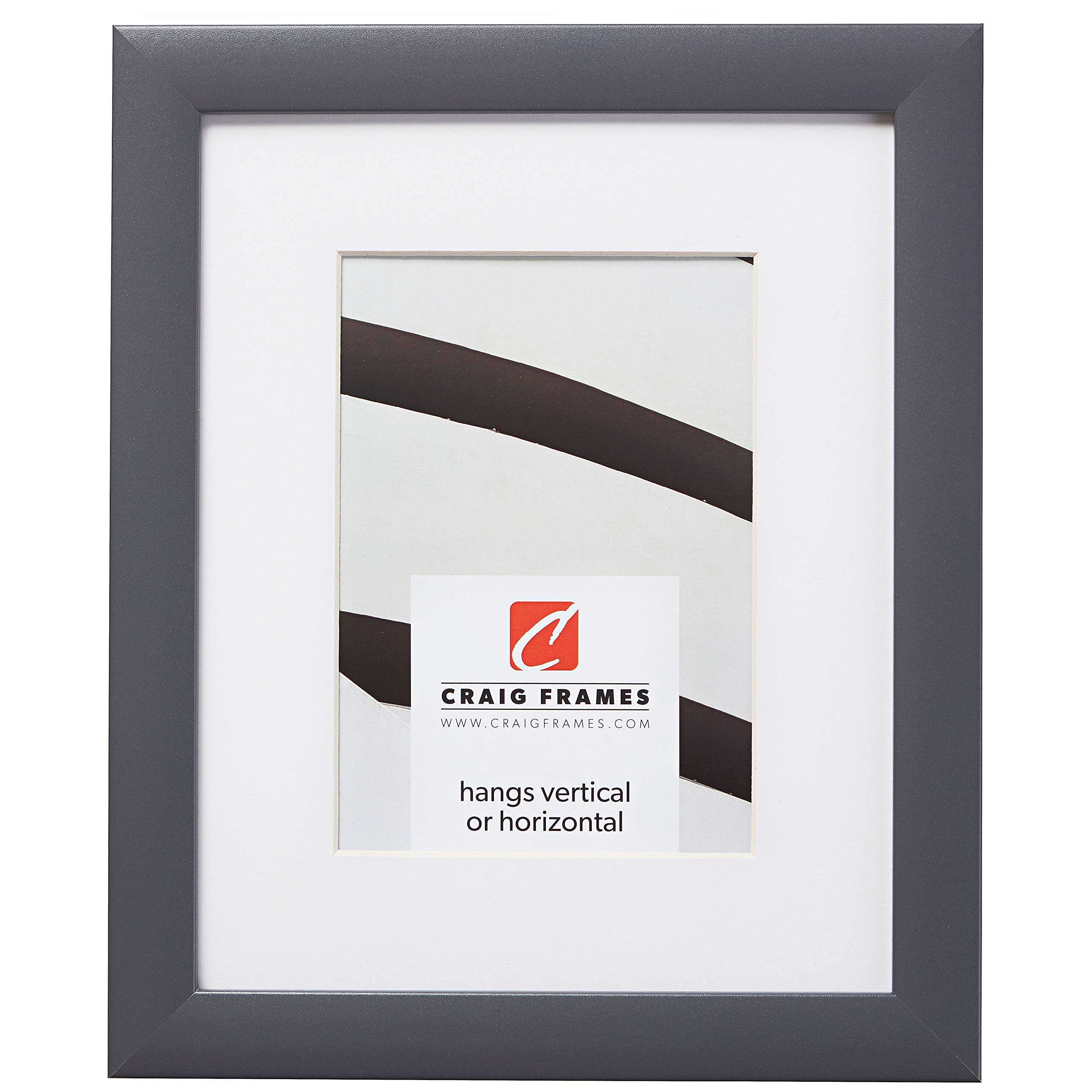 Craig Frames 23247635 24 x 36 Inch Grey Picture Frame Matted to Display a 20 x 30 Inch Photo