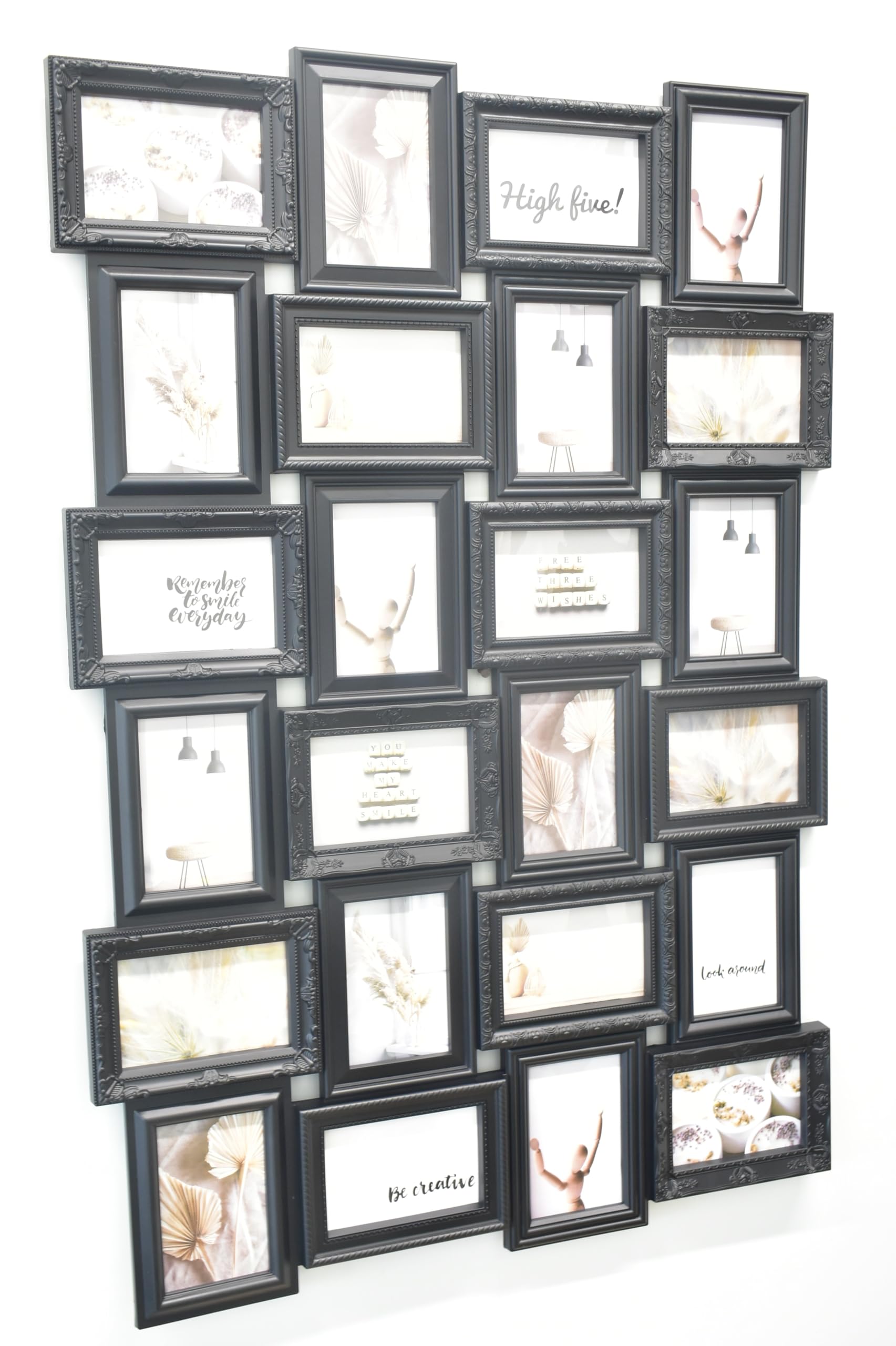 Biznest 24 Photos Multi Picture Wall Frame 6x4 photo Multi Photo Frame 24-Aperture Wall Hanging Memories Decoration Black