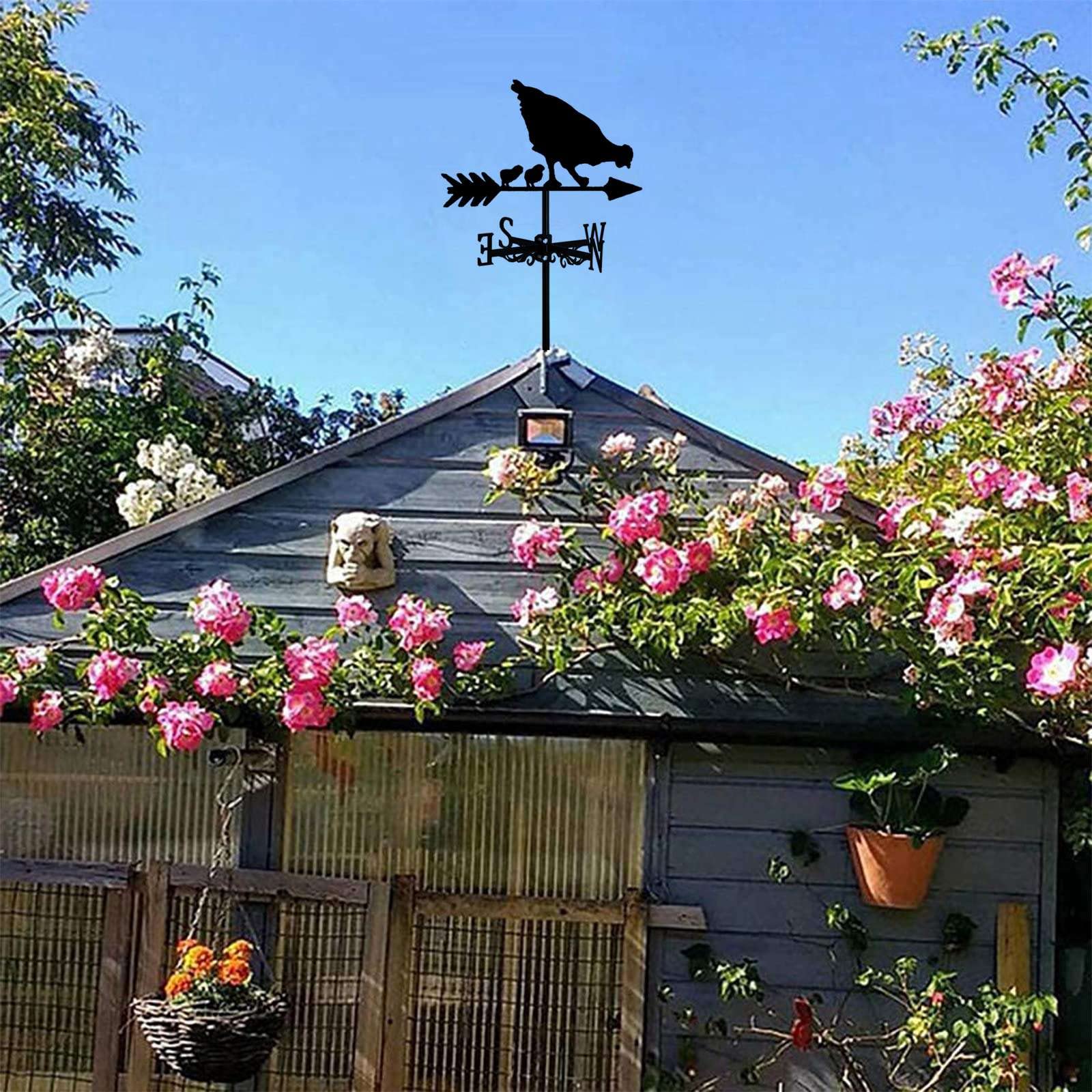 Poule et Poussins Girouette - Poule Girouette - Indicateur de Direction Vent DéCoratif pour Ferme en Plein Air