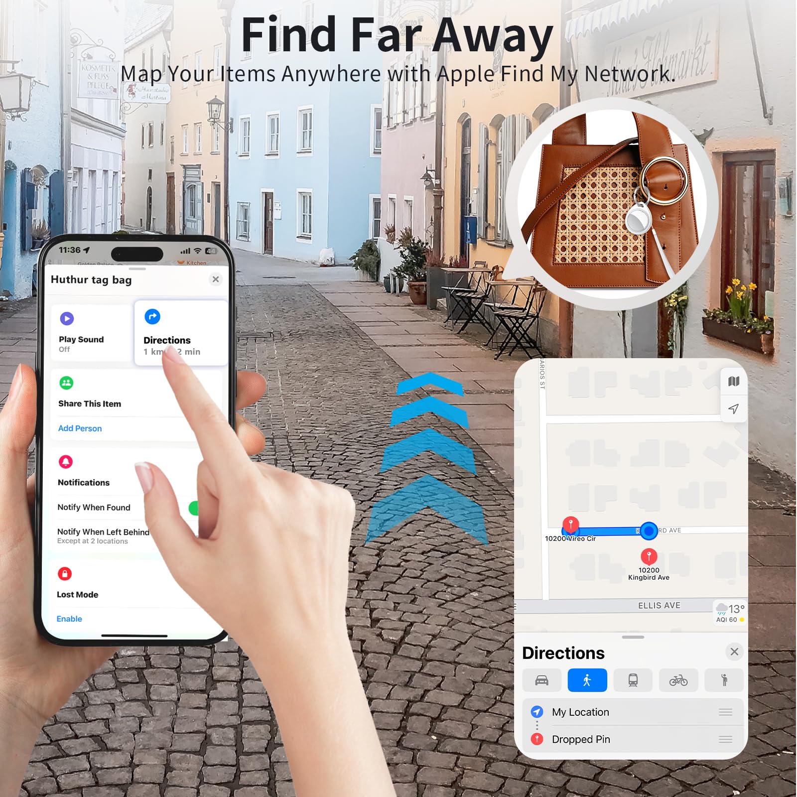 Air Tracker Tag, Smart Tracker Funziona con Apple Dov'è App (solo iOS), Oggetti, Localizzatore per Chiavi/Bagagli/Valigie/Portafogli, ​Bianco Oyster (Confezione da 4)​​