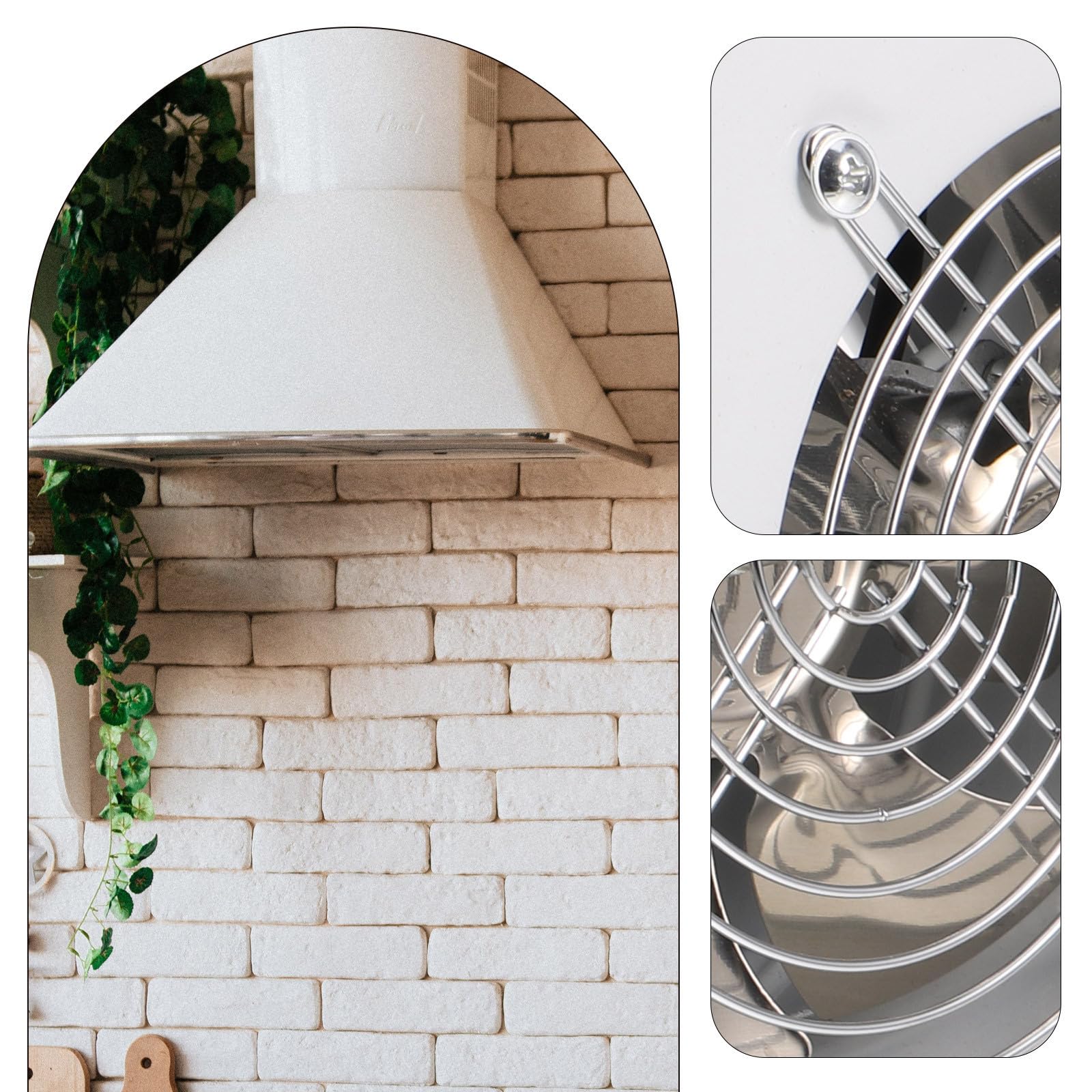YARNOW Ventilador Extractor de Aire 6 Pulgadas Acero Inoxidable Blanco