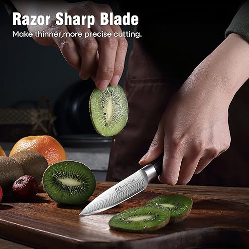 Miniatura 3 de PAUDIN Cuchillo de pelar, cuchillo de fruta de 3.5 pulgadas, cuchillo de pelar forjado de acero inoxidable de alto carbono 5Cr15Mov, cuchillo