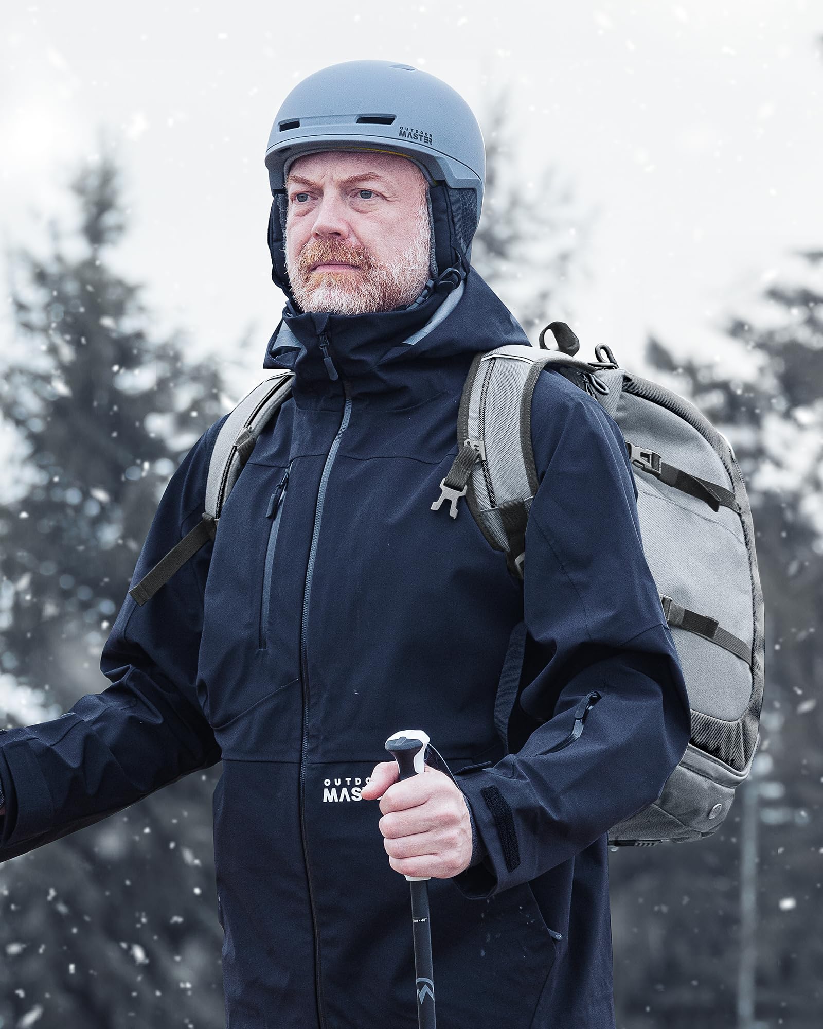 OutdoorMaster torba na buty narciarskie, 65 l, wodoodporna, na buty narciarskie, snowboard, naramiennik, plecak narciarski na kask, gogle dla mężczyzn i kobiet