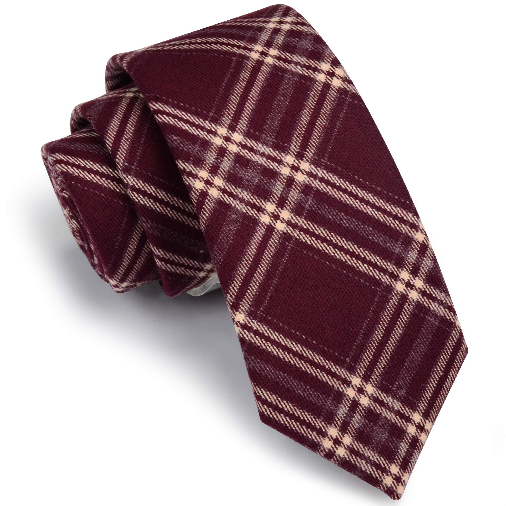 2.8"（7cm） Plaid/Striped Necktie Tartan Woven TR Material Tie + Gift Box