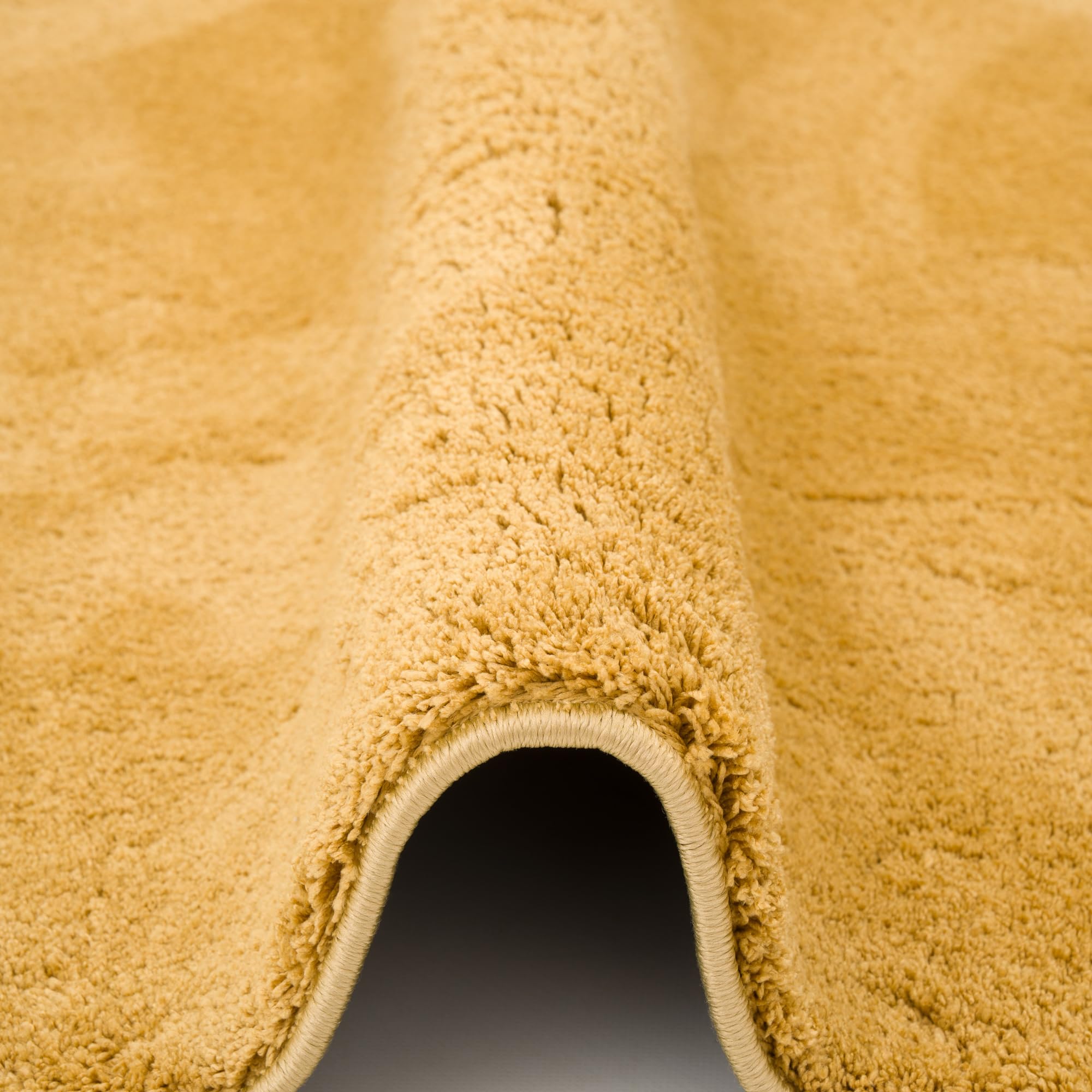 Pergamon Luxus Super Soft Hochflor Langflor Teppich Flauschig Weich Wohnzimmer Schlafzimmer Silky Curry Gelb