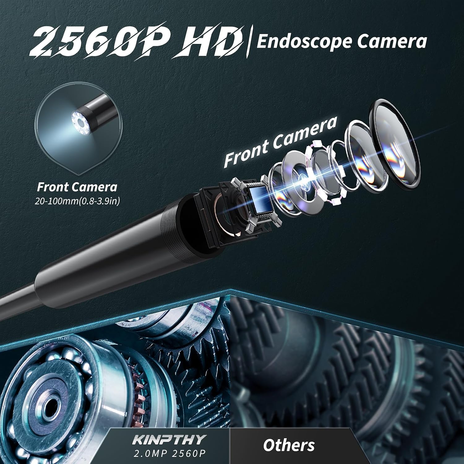 Daxiongmao Borescopio, Cámara Endoscopio Con Luz, Endoscopio Impermeable Ip67, Cámara De - Foto 5