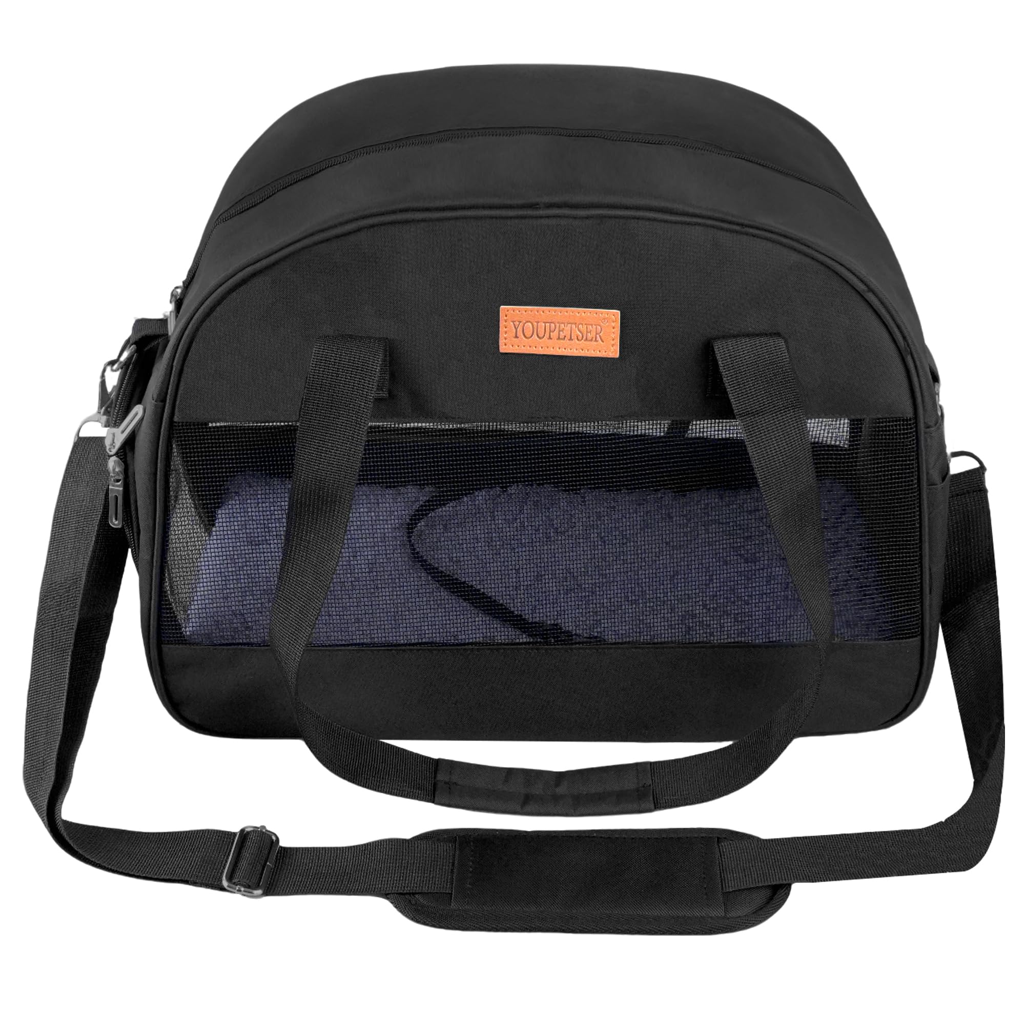 Cat Carrier for Small Cats Dogs, Soft-Sided Pet Carrier for Cats Puppies Small Pets, Lightweight Comfortable Travel Cat Dog Carrier, Black