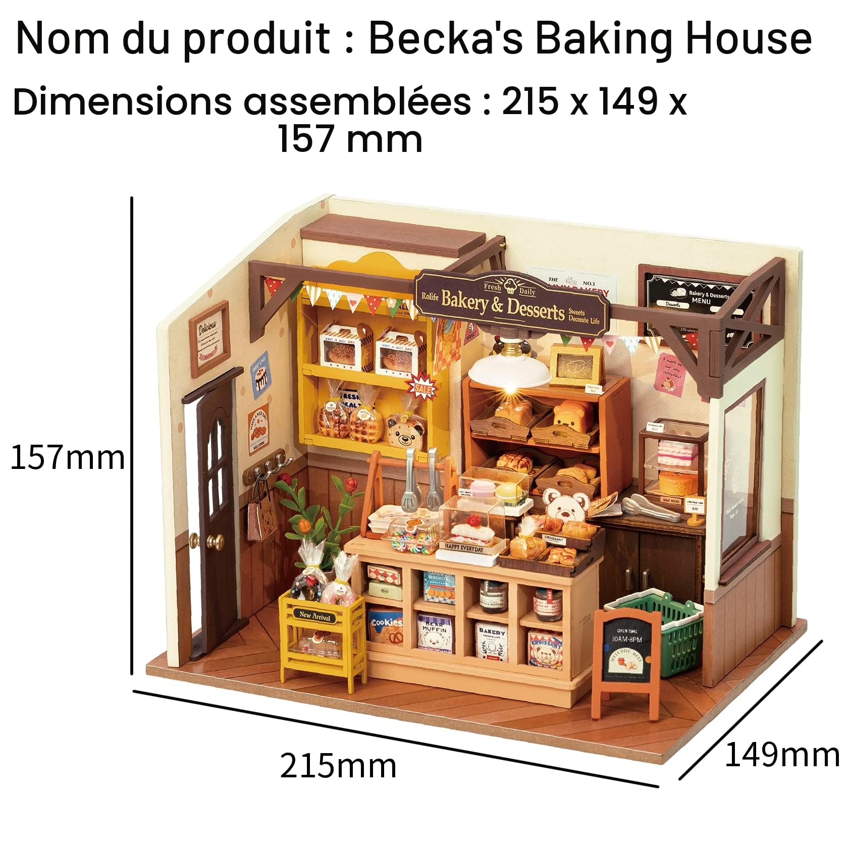 Rolife Maison Miniature à Construire Maquette en Bois avec Lumière LED Bricolage Kit Diy Adulte Enfant Décoration de Maison de Poupée de Bibliothèque Puzzle 3D Diorama Idée Cadeau Femme Fille